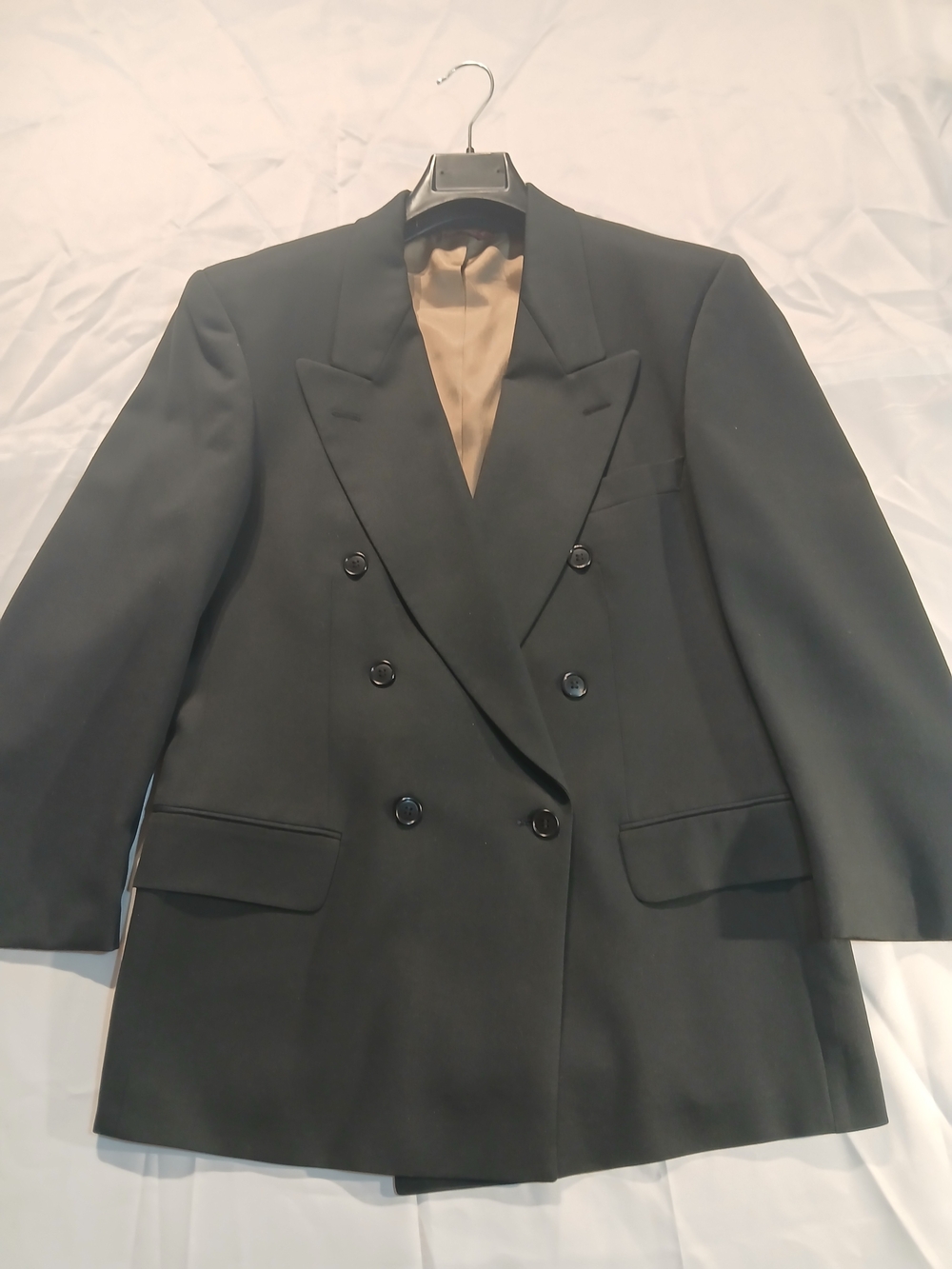 Dark Green Geoffrey Beene Double Breasted Suit Jacket 38S